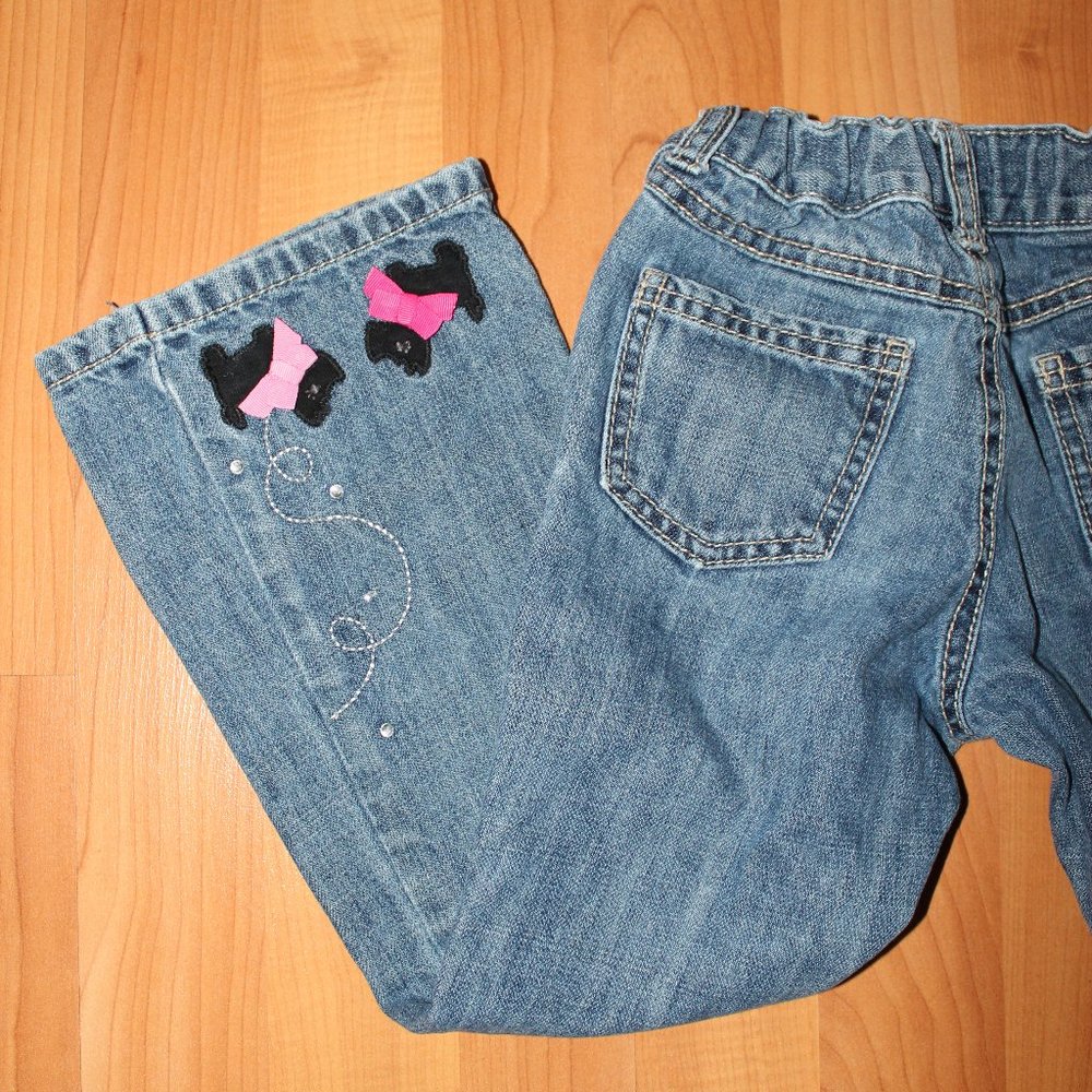 Gymboree 5T Blue Light Wash Boot Cut Jeans Puppy - Picture 9 of 12